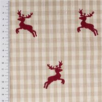 89664-Vorhangstoff-Dekostoff-springende-Hirsche-Karo-rot-beige-weiss-160cm-Stoffbreite-89664-005.jpg Vorhangstoff Dekostoff springende Hirsche Karo rot beige weiß 160cm Stoffbreite mit Maßband