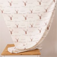 Vorhangstoff Dekostoff Forest Hirsch beige braun 160cm Stoffbreite