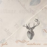 Vorhangstoff Dekostoff Forest Hirsch beige grau 160cm Stoffbreite mit Rückseite