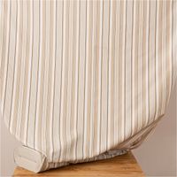Vorhangstoff Dekostoff Camilla Streifen beige blau 160cm Stoffbreite