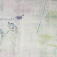 Gardinenstoff Algarve halbtransparent Aquarell weiß lila türkis grün 1,6m Breite