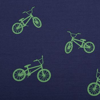 Jersey Stoff Bikes Fahrräder blau türkis 1,48m Breite