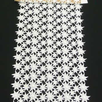 Borte Spitzenborte Tischläufer Sterne creme Meterware Breite 60cm