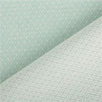 Dekostoff Dobby Diamond Mini Rauten mintgrün ecru 1,40m Breite, mit Rückseite