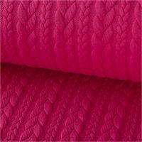 Bekleidungsstoff Cably Zopfmuster Strickstoff Meterware einfarbig pink 1,50m Breite auf Rolle