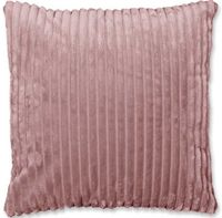 Kuschelweiche Kissenhülle aus Plüsch mit breiten Cord-Streifen in Altrosa 45x45cm