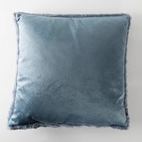 Deko Kuschelkissen Plüsch einfarbig eisblau 45x45cm Rückseite