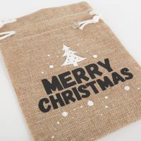 Geschenksäckchen Merry Christmas aus Jute 23x17cm Vollbild