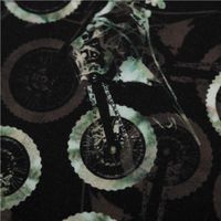Sweatstoff aus Baumwolle Digital Dirt Bikes schwarz dunkelgrün 1,48m Breite Nahaufnahme