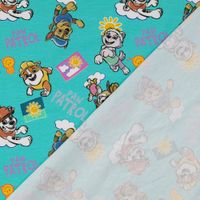 89850-Paw-Patrol-Jersey-Stoff-Baumwolle-tuerkis-1-50m-Breite-211247-0009-3.jpg Cooler Paw Patrol Lizenzprint Jersey Stoff aus Baumwolle in Türkis mit Rückseite