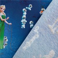 Frozen Jersey Stoff Baumwolle Digitaldruck Royal blau 1,50m Breite mit Rückseite