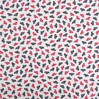 Jersey Stoff Baumwolle Maritim Papierboote weiß blau rot 1,50m Breite