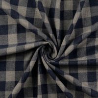 Flanell Stoff aus Baumwolle garngefärbt Karo blau 1,44m Breite gedreht