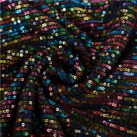 Pailettenstoff Stretch Mini Pailetten multicolor 130cm Breite gedreht