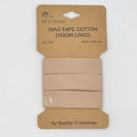Schrägband Einfassband Baumwolle 20mm uni beige 3m Baumwollschrägband zum Nähen und Basteln.