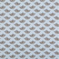 Jersey Stoff Baumwolljersey Fauzy Füchse mit Brille hellblau 1,50m Breite