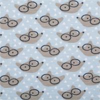 Jersey Stoff Baumwolljersey Fauzy Füchse mit Brille hellblau 1,50m Breite, Detail