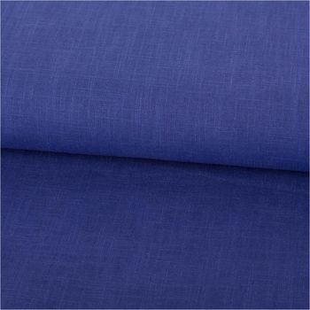 Leinenstoff mit Baumwolle vorgewaschen einfarbig saphire blue 1,40m Breite doubliert