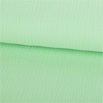 Musselin Stoff Double Gauze einfarbig lime grün 1,35m Breite doubliert
