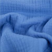 Musselin Stoff Double Gauze einfarbig himmelblau 1,35m Breite in Falten