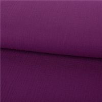 Musselin Stoff Double Gauze einfarbig aubergine 1,35m Breite doubliert