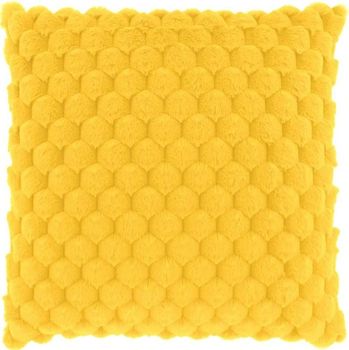 Kuschelkissen mit dicken weichen 3D Knubbeln in leuchtendem Zitronen-Gelb in der Größe 45x45cm