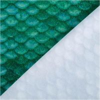 Dehnbarer Folienjersey mit glänzenden Schuppen in Grün mit 147cm Stoffbreite mit Rueckseite