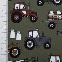 90016-Jersey-Stoff-Baumwolljersey-Theo-Traktor-khaki-gruen-bunt-1-60m-Breite-IMG-9970.jpg Jersey Stoff Baumwolljersey Theo Traktor khaki grün bunt 1,60m Breite mit Maßband