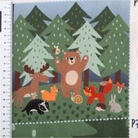 Baumwollstoff Popeline Digitaldruck Baby Spielbogen Forest Panel Activitybook mit Maßband
