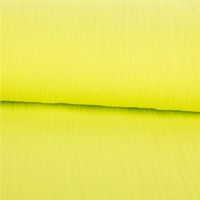 Double Gauze Organic Bio Musselin Windelstoff einfarbig Neon Gelb 1,30m Breite, doubliert