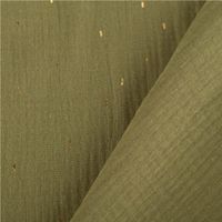 90040-Double-Gauze-Musselin-Foliendruck-Konfetti-Striche-einfarbig-olivgruen-goldfarbig-1-35m-Breite-IMG-0619.jpg Double Gauze Musselin Foliendruck Konfetti Striche einfarbig olivgrün goldfarbig 1,35m Breite, mit Rückseite