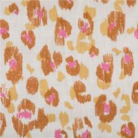 Musselin Stoff Double Gauze Karula Leo beige rosa 1,30m Breite