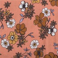 Viskose Stoff für Bekleidung Imae Blümchen rot 1,45m Breite, Detail