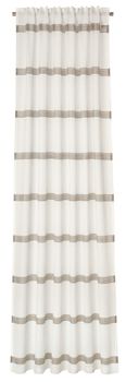Gardine Portis verdeckte Schlaufen Streifen weiß braun 140x245cm (BxH) in der Komplettansicht