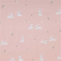 Jersey Stoff Baumwolljersey Hasen rosa 1,50m Breite