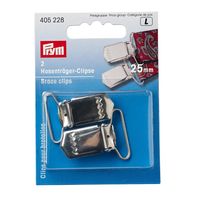Hosenträger-Clips 35mm silberfarbig 2er Set von Prym in der Verpackung