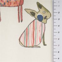 Baumwollstoff Dekostoff Panama Toto Hunde beige bunt 137cm Breite von Prestigious Textiles, mit Maßband