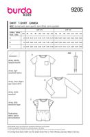 Burda Schnittmuster 9205 Kinder Shirt Übersicht