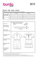 Burda Schnittmuster 9212 Kinder Kleid Überblick
