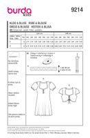 Burda Schnittmuster 9214 Kinder Kleid & Bluse Übersicht