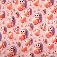 Hochwertiger Jersey Stoff aus Baumwolle mit zauberhaftem Igel-Digitalprint – perfekt für bequeme Bekleidung Ganzbild