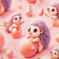 Hochwertiger Jersey Stoff aus Baumwolle mit zauberhaftem Igel-Digitalprint – perfekt für bequeme Bekleidung Nahaufnahme