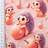 Hochwertiger Jersey Stoff aus Baumwolle mit zauberhaftem Igel-Digitalprint – perfekt für bequeme Bekleidung mit Maßband