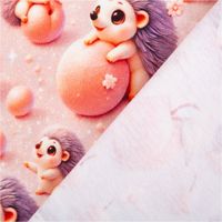 Hochwertiger Jersey Stoff aus Baumwolle mit zauberhaftem Igel-Digitalprint – perfekt für bequeme Bekleidung mit Rückseite
