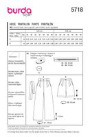 Burda Schnittmuster 5718 Damen Hose Übersicht