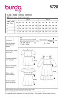 Burda Schnittmuster 5728 Damen Kleid Übersicht