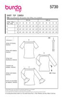 Burda Schnittmuster 5730 Damen Shirt Übersicht