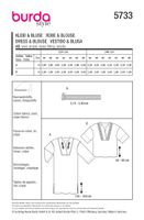 Burda Schnittmuster 5733 Damen Kleid & Bluse Übersicht
