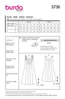 Burda Schnittmuster 5736 Damen Kleid Übersicht