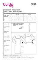 90291-Burda-Schnittmuster-5738-Damen-Kleid-und-Shirt-5738-Back-envelope.jpg Burda Schnittmuster 5738 Damen Kleid & Shirt Übersicht